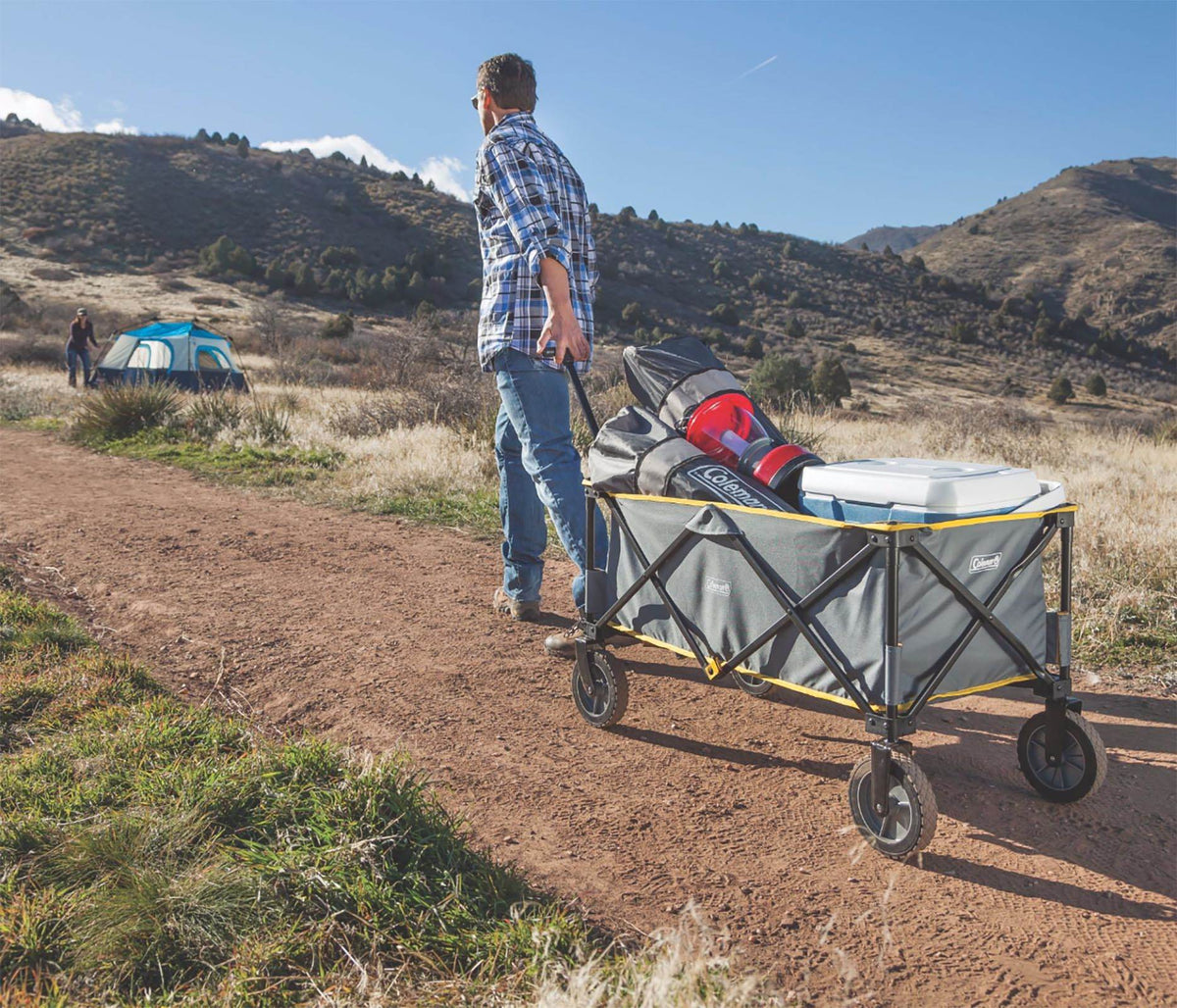 COLEMAN Camping Collapsible Steel Frame Camp Wagon w/ Carry Bag (Open Box)