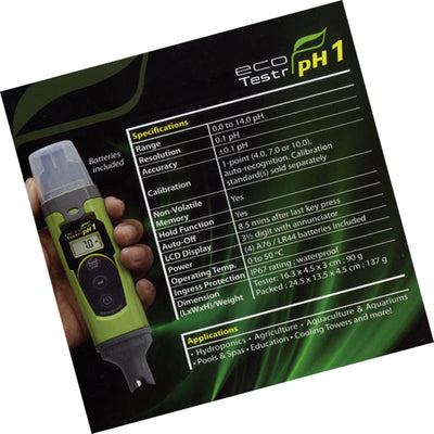 Oakton EcoTestr pH1 Digital Waterproof pH Solution Tester Meter Pen (Open Box)