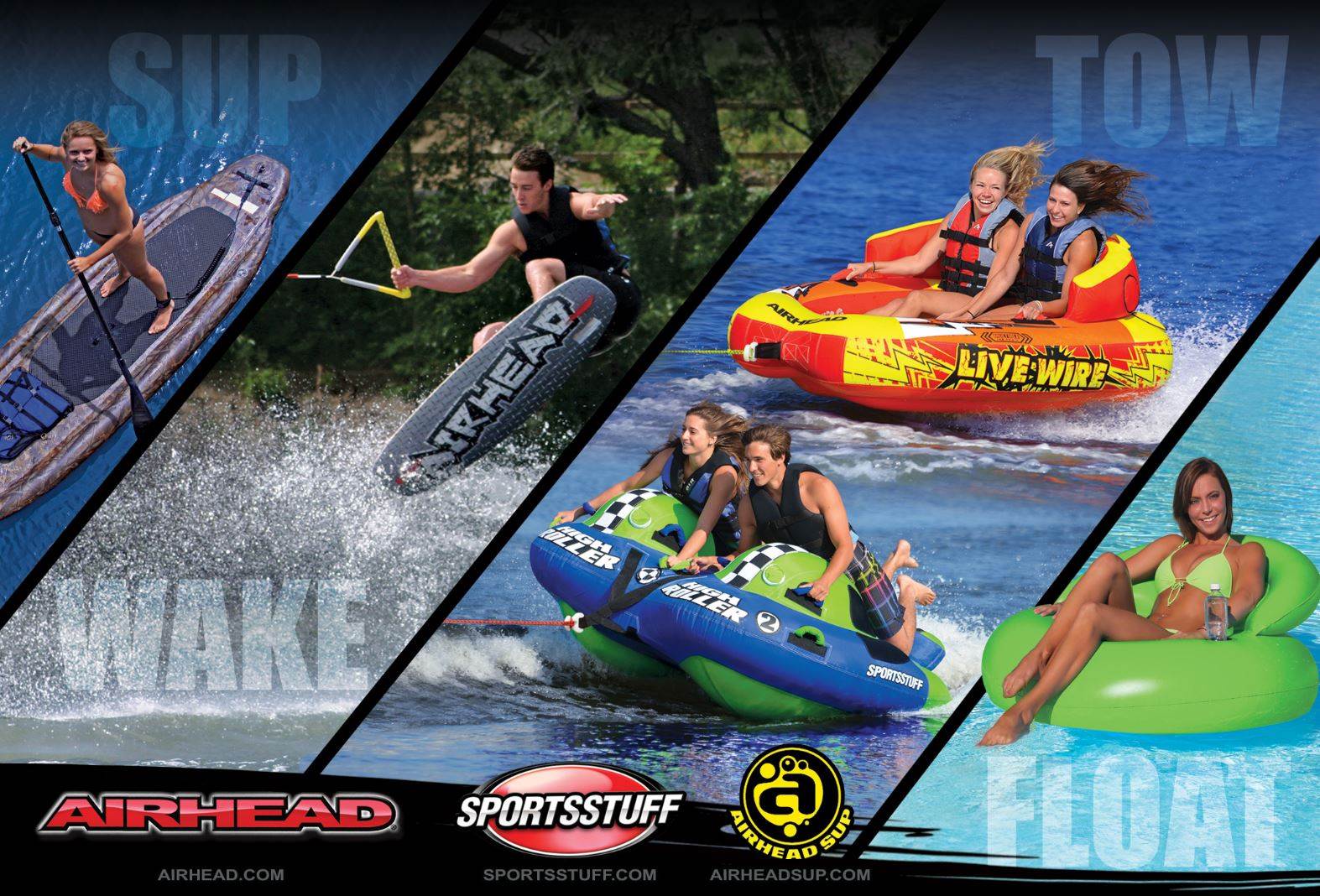 Airhead Big Shot Quadruple Rider Boat Lake Water Towable Open Top Tube (Used) - VMInnovations