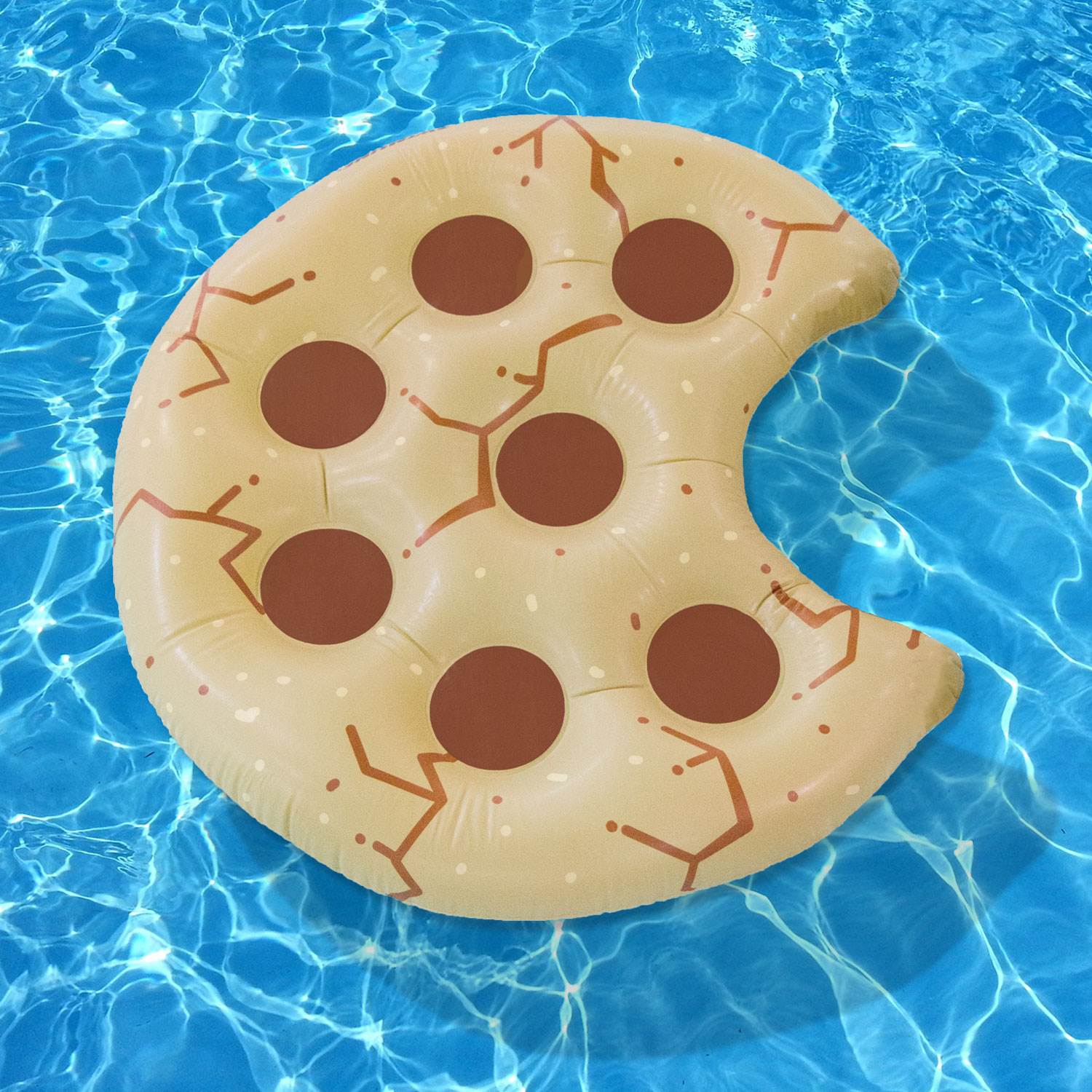 Swimline Chocolate Chip Cookie Inflatable Swimming Pool Water Raft Float Lounger - VMInnovations