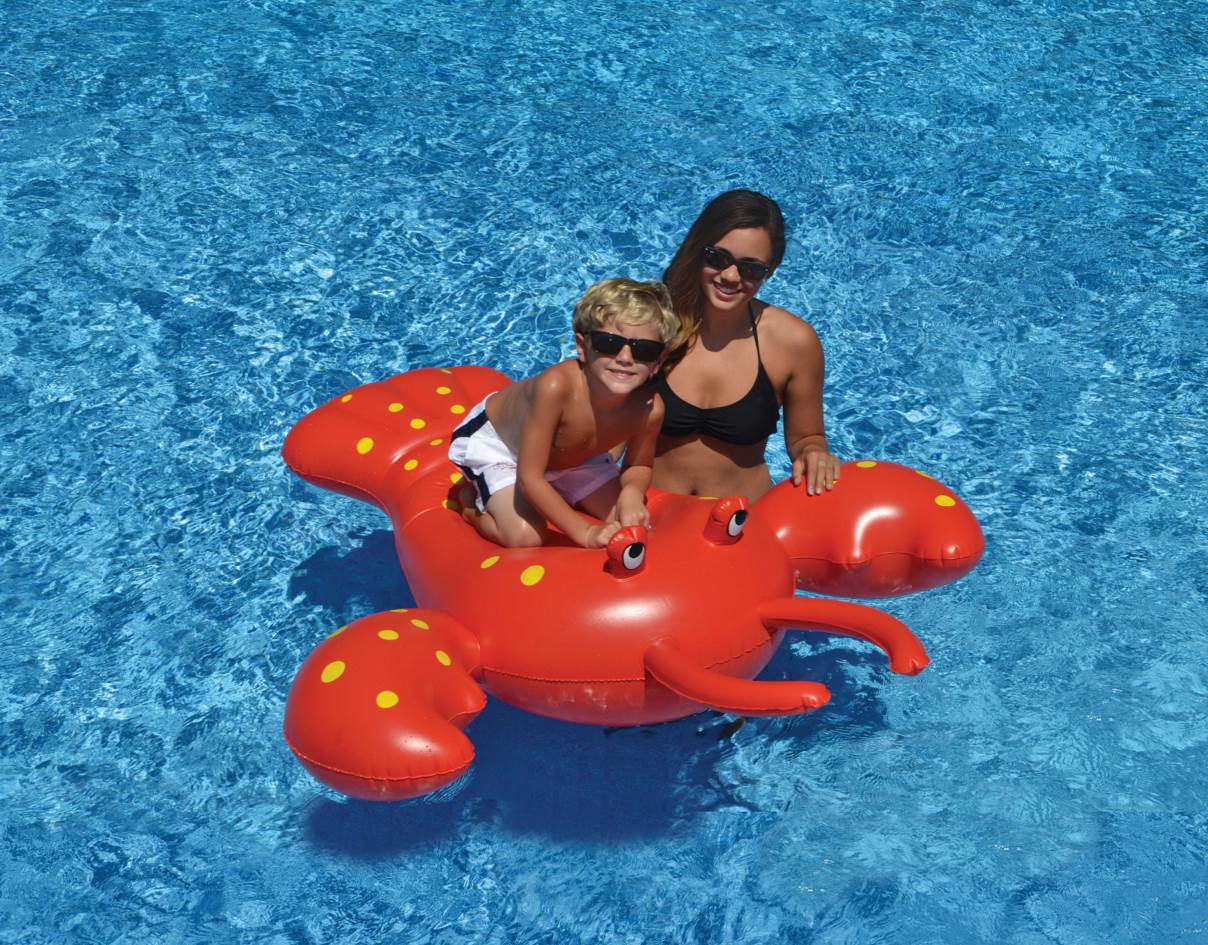 Swimline 90457 Kids Swimming Pool Giant Inflatable Riding Rock Lobster Float Toy - VMInnovations