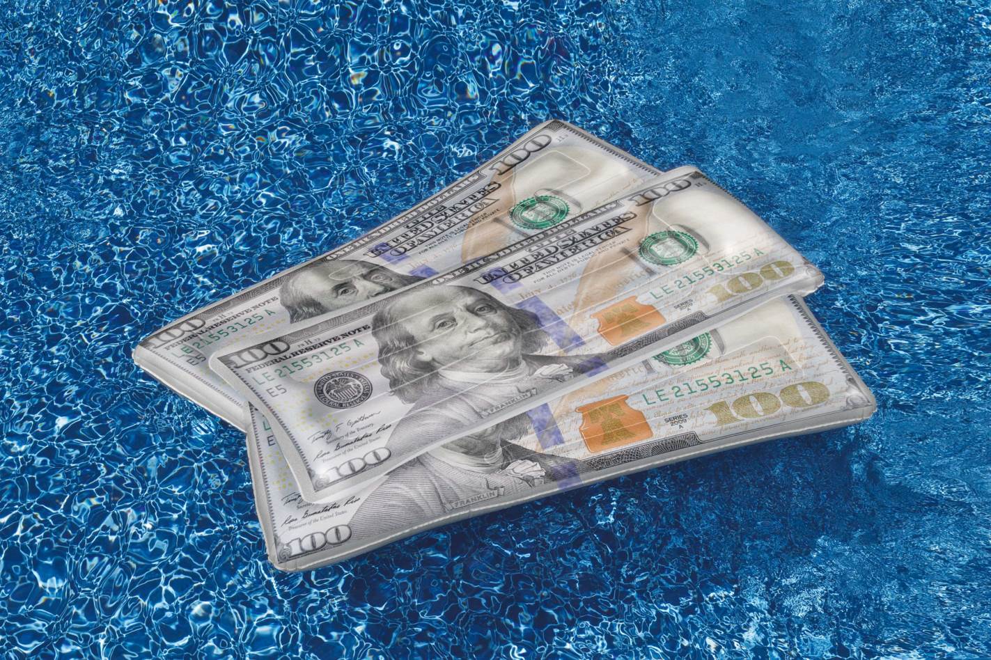 Swimline Floating Inflatable Swimming Pool $100 Money Water Swim Float Raft - VMInnovations