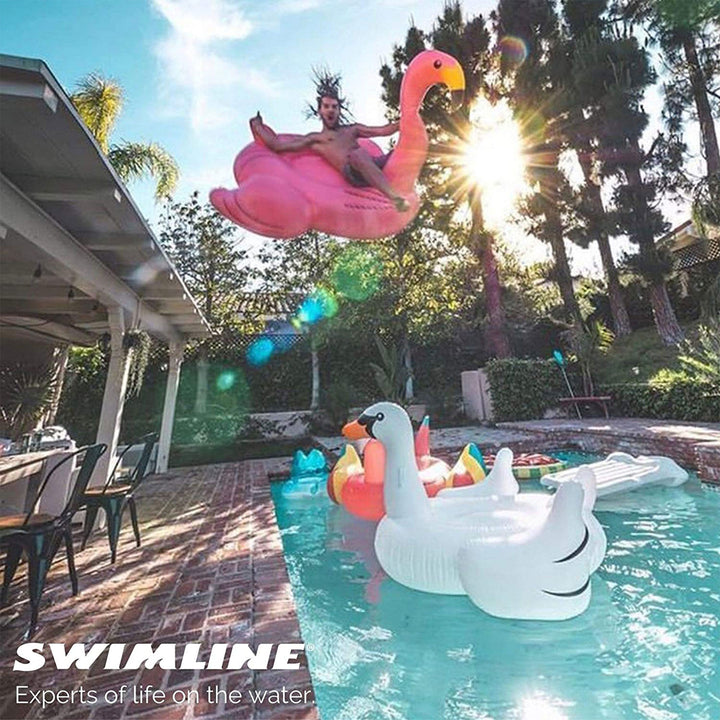 Swimline 90627 Giant 78" Inflatable Flamingo Ride-On Pool Float Water Raft, Pink