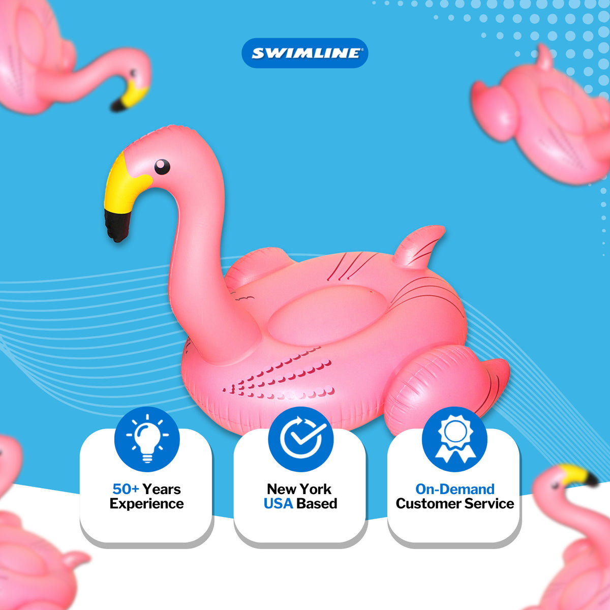 Swimline 90627 Giant 78" Inflatable Flamingo Ride-On Pool Float Water Raft, Pink