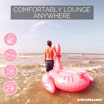 Swimline Swimming Inflatable Giant Pink Flamingo Float Toy (Open Box) (2 Pack)