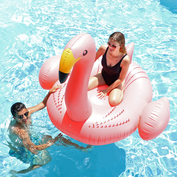 Swimline 90627 Giant 78" Inflatable Flamingo Ride-On Pool Float Water Raft, Pink