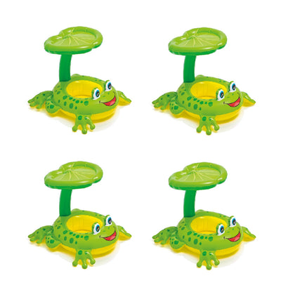 Intex Froggy Friend Shaded Canopy Baby Kiddie Pool Floating Raft (4 Pack)