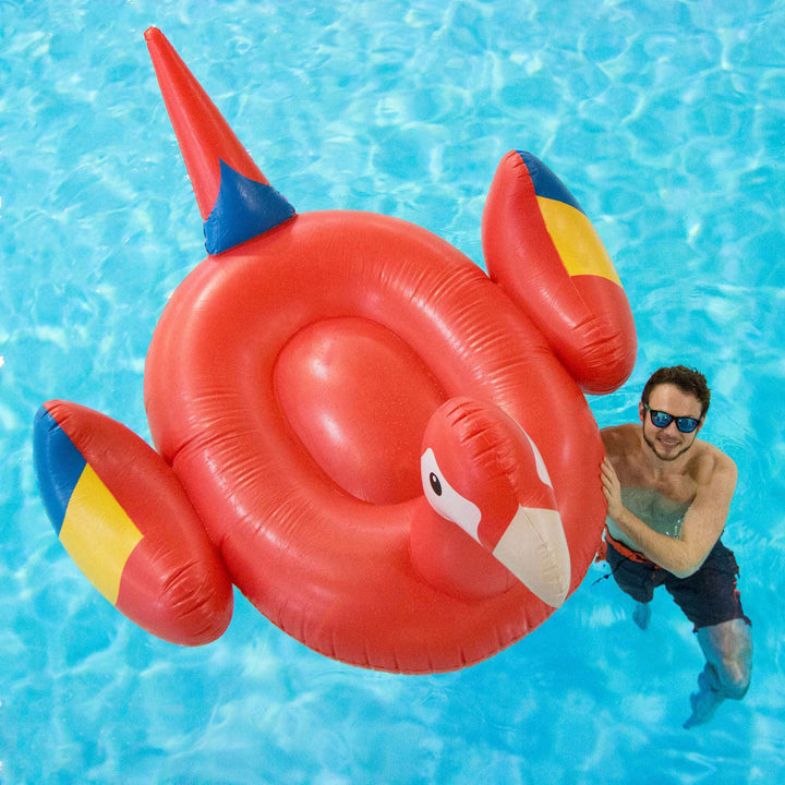 Swimline 90629 Giant 93" Tropical Parrot Inflatable Ride On Swimming Pool Float