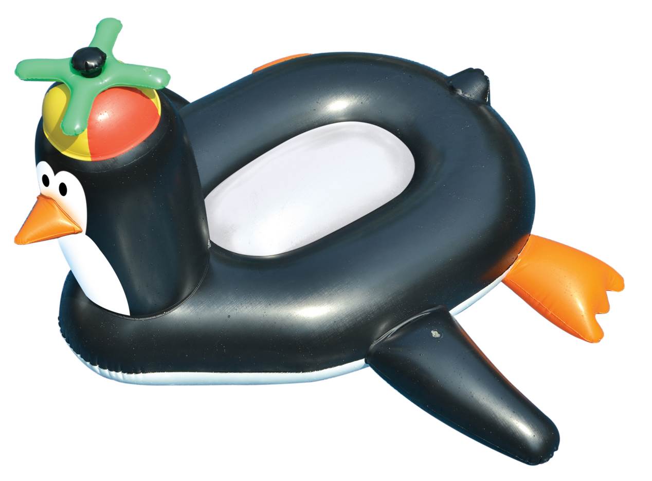 Swimline 90630 Giant Rideable Happy Penguin Toy Inflatable Swimming Pool Float - VMInnovations