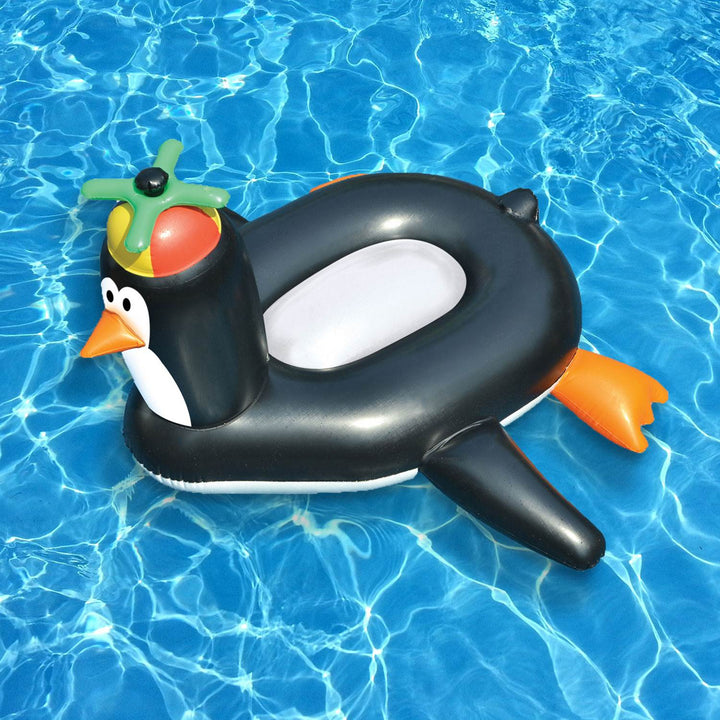 Swimline 90630 Giant Rideable Happy Penguin Toy Inflatable Swimming Pool Float