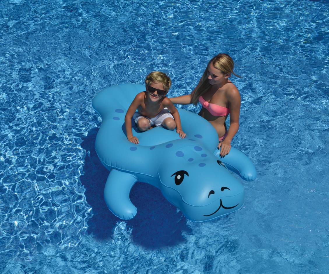 Swimline 90456 Swimming Pool Giant Inflatable Rideable Manatee Ride-On Float Toy - VMInnovations
