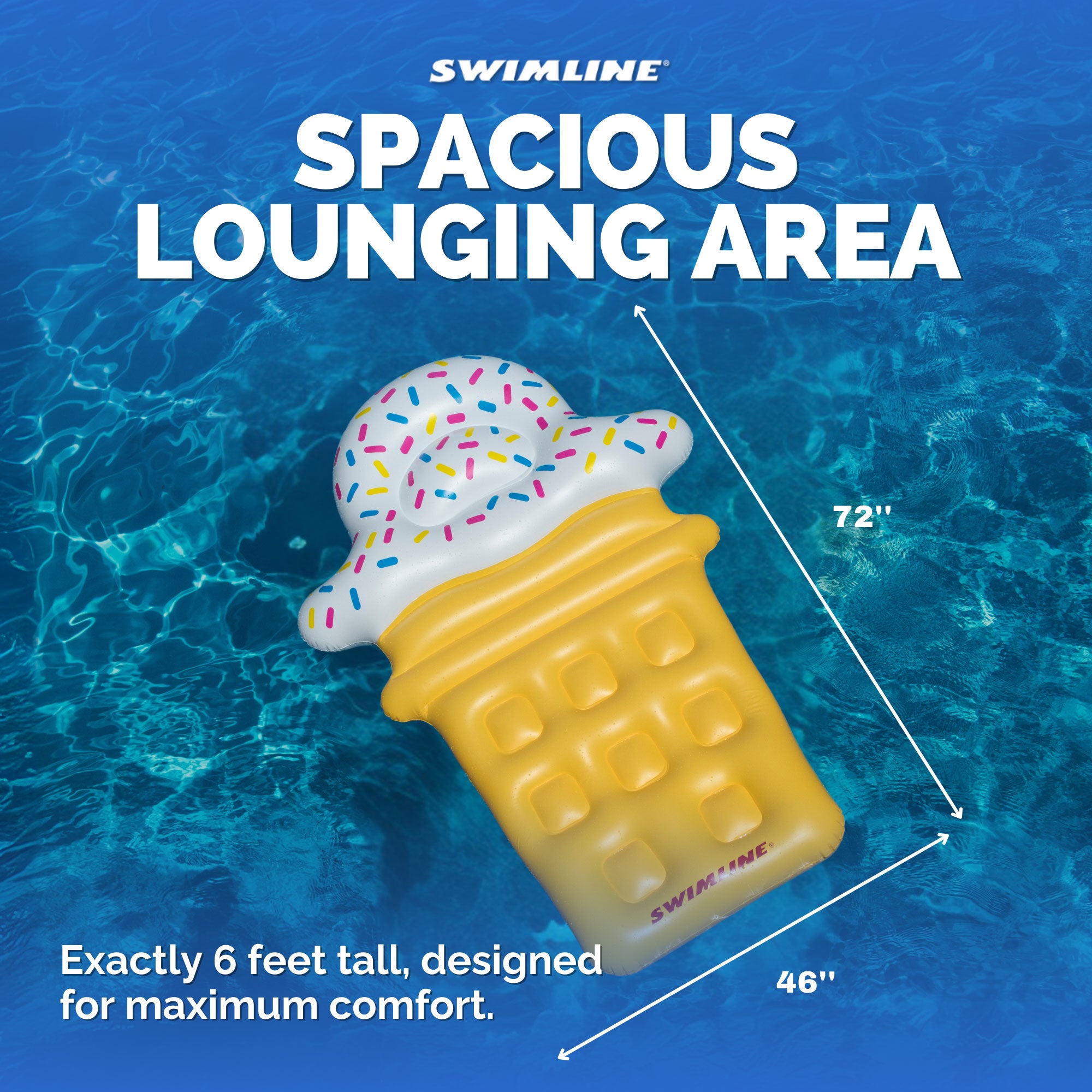 Swimline Ice Cream Dream Float Inflatable Swimming Pool Toy Raft (Open Box)