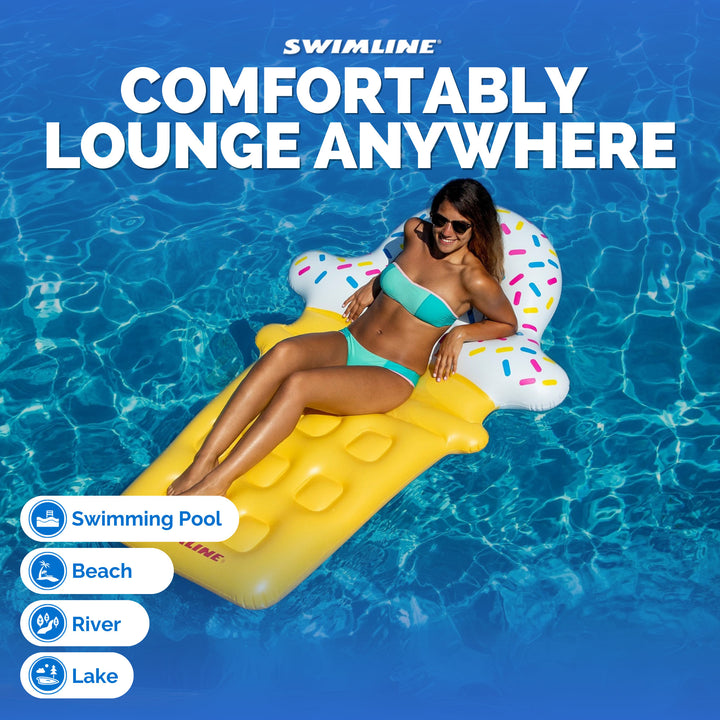 Swimline Ice Cream Dream Float Inflatable Swimming Pool Floating Lounger Raft