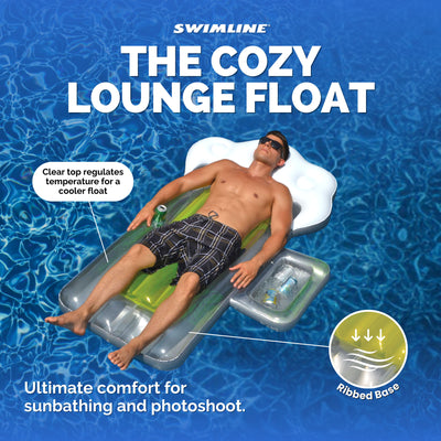 Frosted Beer Mug Inflatable Swimming Pool Lounger Floating Water Raft (Used)