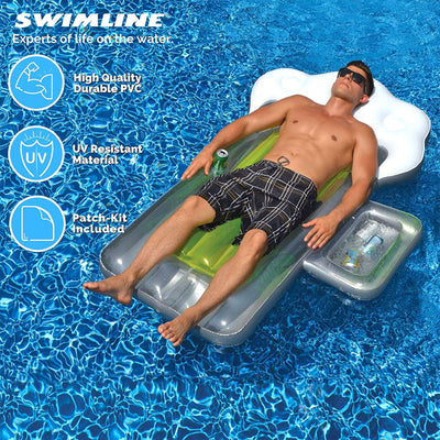 Frosted Beer Mug Inflatable Swimming Pool Lounger Floating Water Raft (Used)