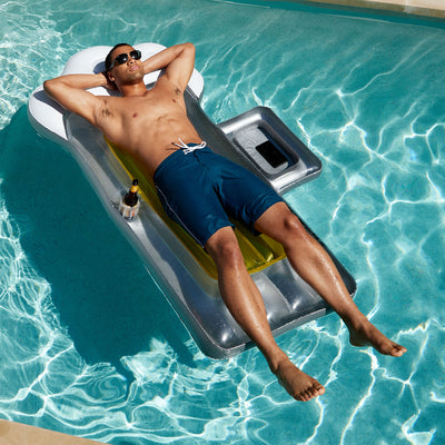 Frosted Beer Mug Inflatable Swimming Pool Lounger Floating Water Raft (Used)