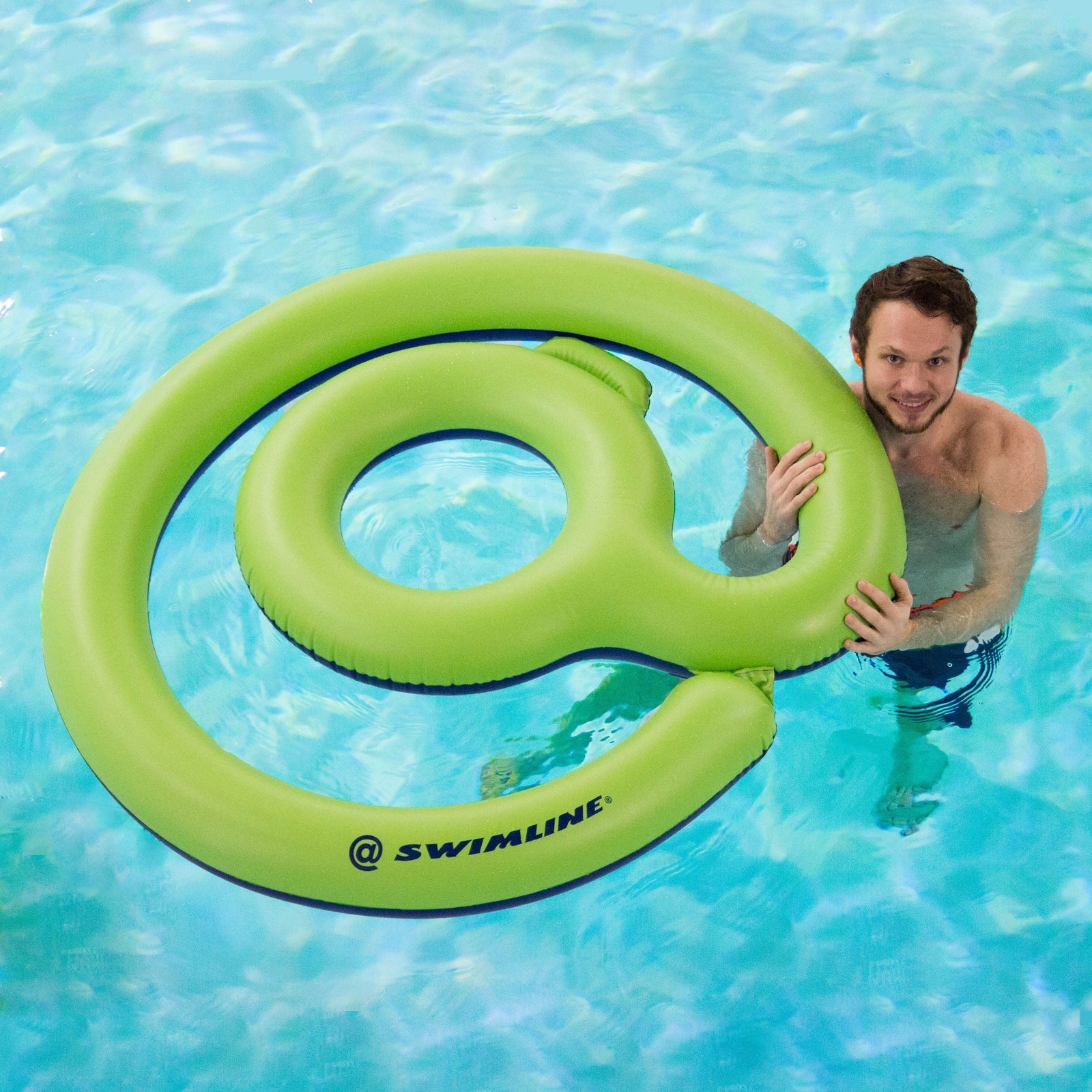 Swimline Giant Inflatable @ Sign Swimming Pool or Lake Floating Lounger, Green - VMInnovations