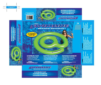 Swimline Giant Inflatable @ Sign Swimming Pool or Lake Floating Lounger, Green - VMInnovations