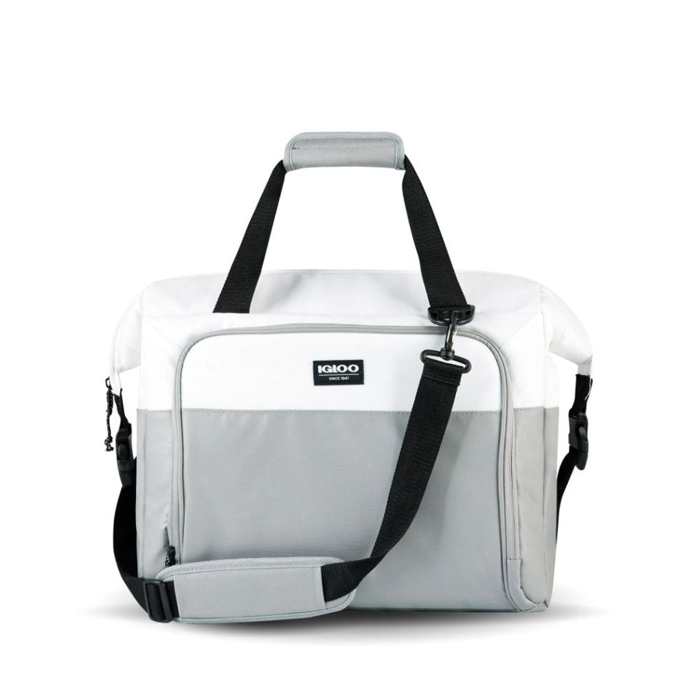 Igloo Adjustable Insulated 36 Can Cooler Bag, White and Gray (For Parts)