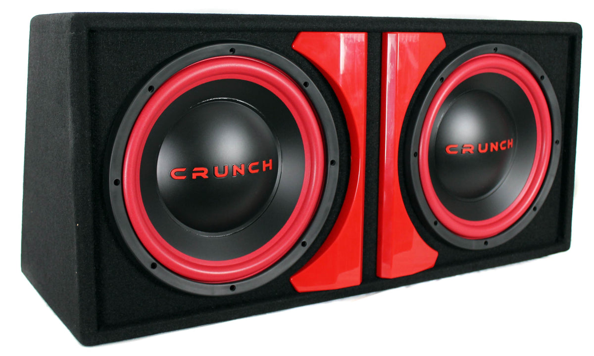 Crunch Dual 1000 Watt 12-Inch Subwoofers Sealed Enclosure | CR-212A - Open Box