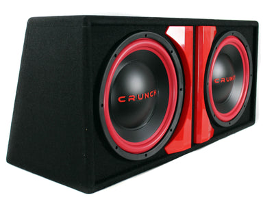 Crunch Dual 1000 Watt 12-Inch Subwoofers Sealed Enclosure | CR-212A - Open Box