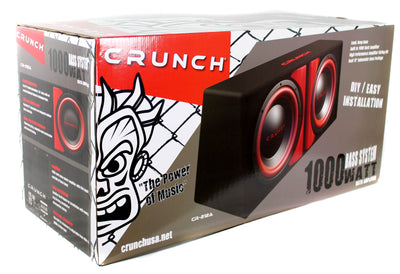 Crunch Dual 1000 Watt 12-Inch Subwoofers Sealed Enclosure | CR-212A - Open Box
