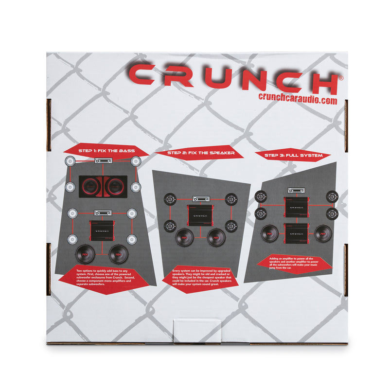 Crunch 2 Channel Car Audio Amplifier & MTX 12 In Dual Loaded Subwoofer Enclosure