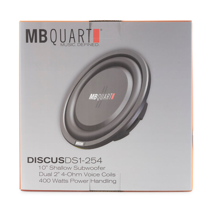 MB Quart DS1-254 200 Watt 4 Ohm 10 Inch Shallow Slim Subwoofer for Vehicles