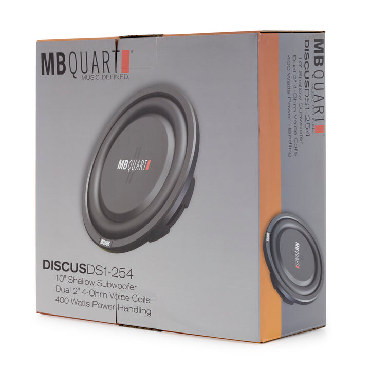 MB Quart DS1-254 200 Watt 4 Ohm 10 Inch Shallow Slim Subwoofer for Vehicles