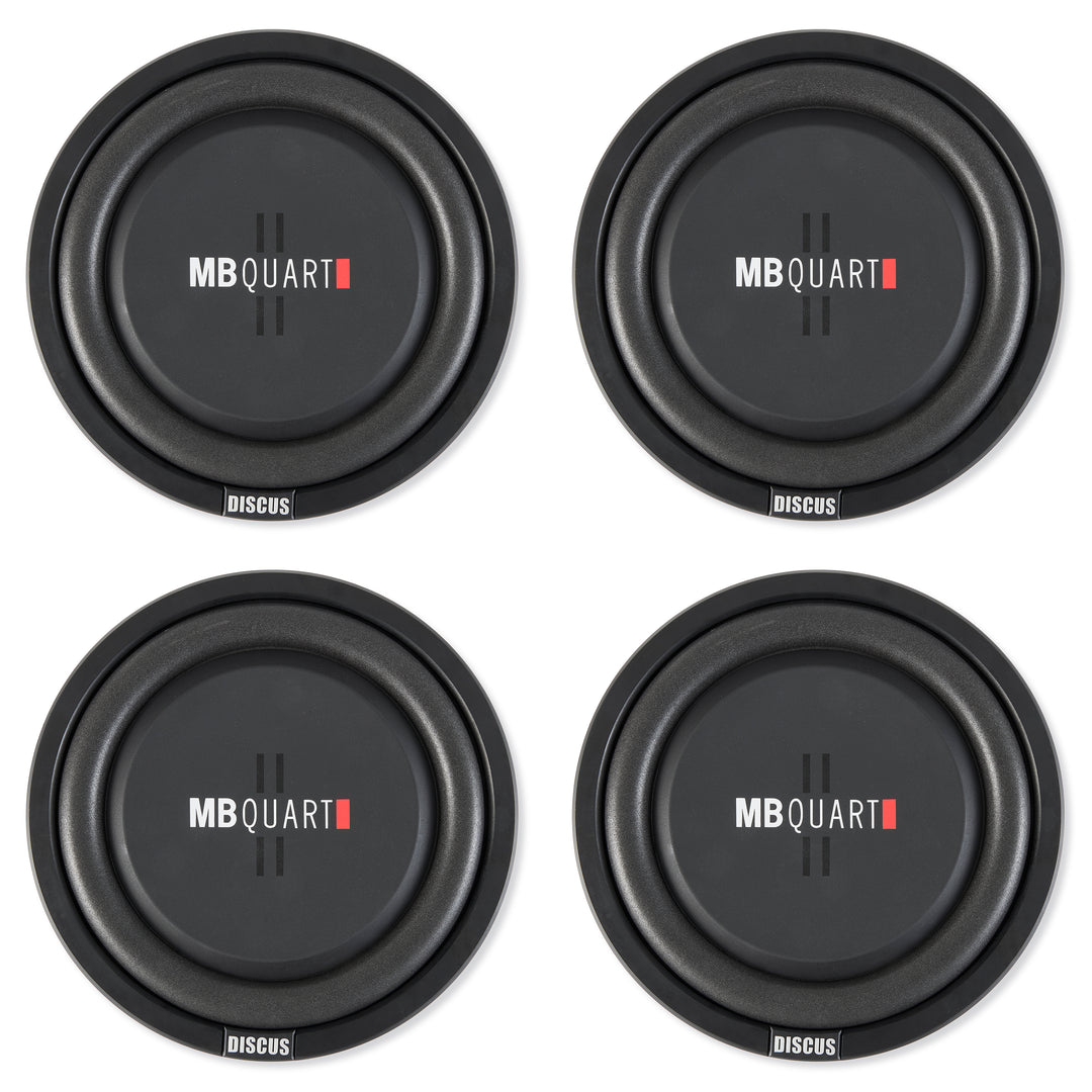 MB Quart DS1-304 1600 Watt 12 Inch Slim Shallow Automotive Subwoofers, 4 Piece