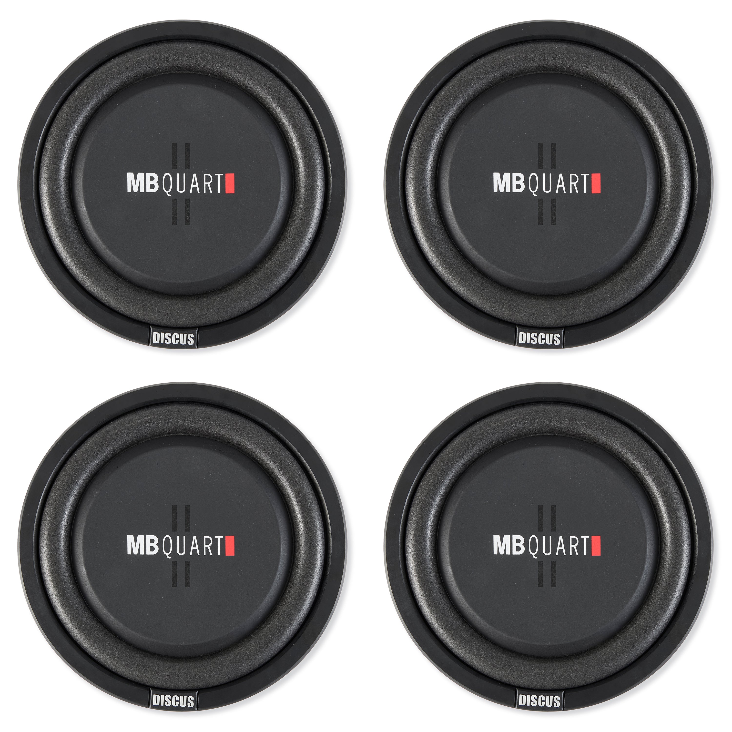 MB Quart DS1-304 1600 Watt 12 Inch Slim Shallow Automotive Subwoofers, 4 Piece