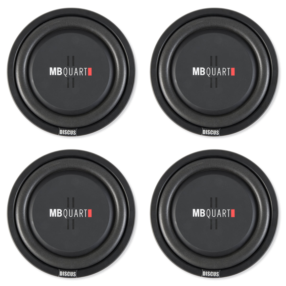 MB Quart DS1-304 1600 Watt 12 Inch Slim Shallow Automotive Subwoofers, 4 Piece