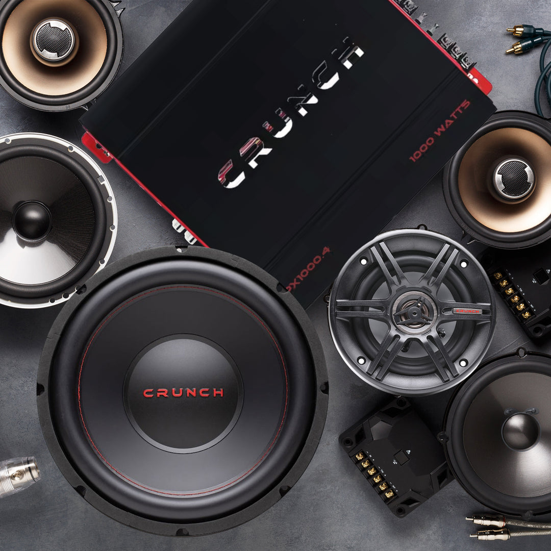 Crunch 4 and 2 Channel 1000 Watt Amp A/B Class Car Audio Stereo Amplifier Set