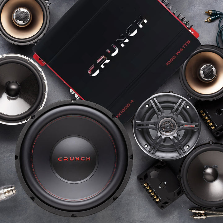 Crunch 4 and 2 Channel 1000 Watt Amp A/B Class Car Audio Stereo Amplifier Set