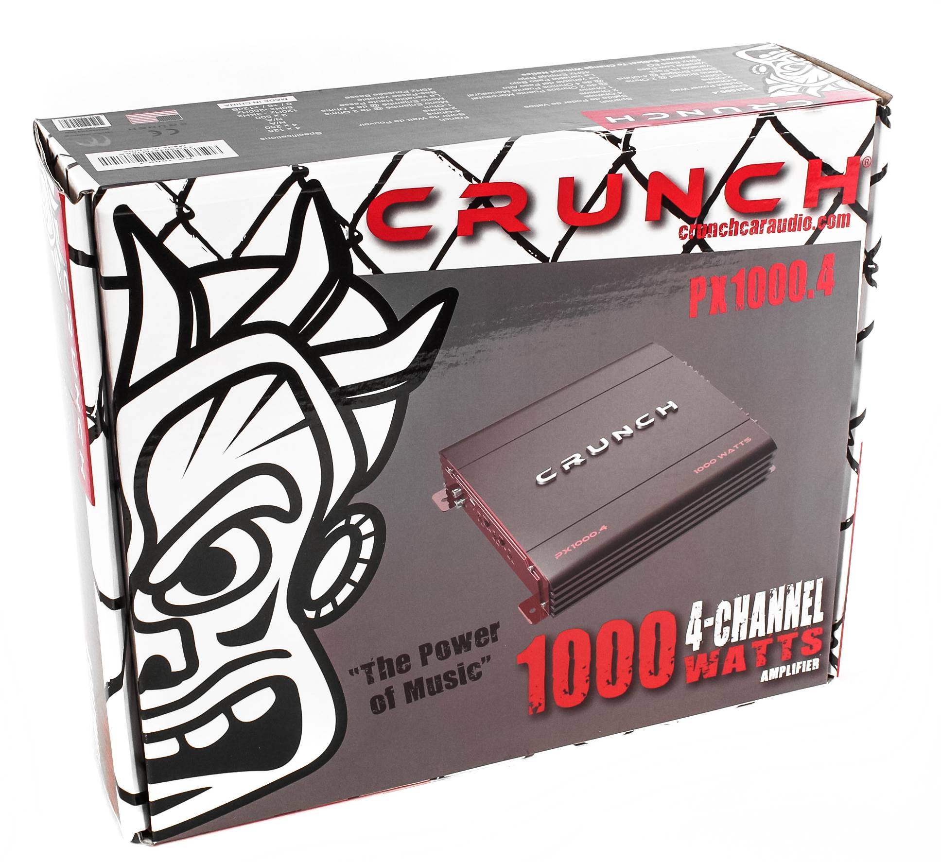 Crunch PX-1000.4 4 Channel 1000 Watt Amp A/B Class Car Stereo Power Amplifier (Refurbished)