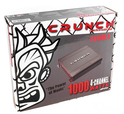 Crunch PX-1000.4 4 Channel 1000 Watt Amp A/B Class Car Stereo Power Amplifier (Refurbished)