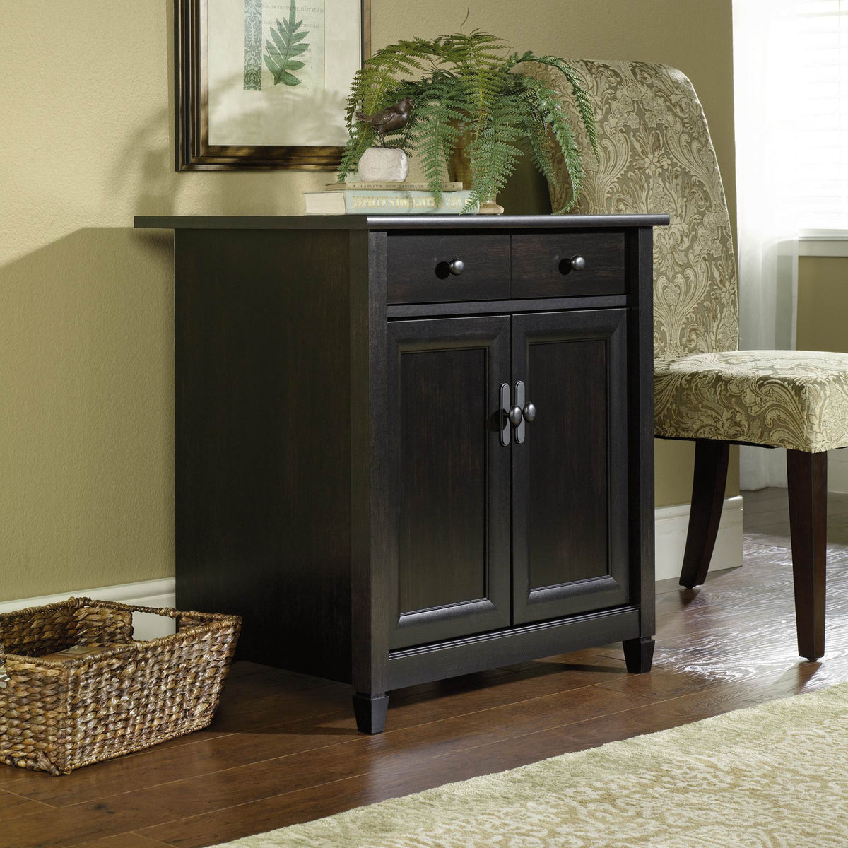 Sauder 408696 Edge Water Living Room Home Display Black Utility Stand (Open Box)