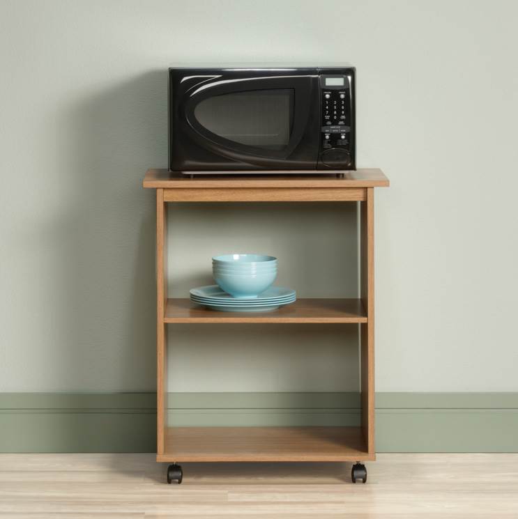 Sauder Furniture 416405 Beginnings Kitchen Microwave Wheeled Cart (Open Box)