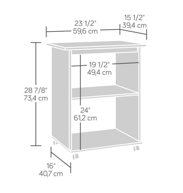 Sauder Furniture 416405 Beginnings Kitchen Microwave Wheeled Cart (Open Box)
