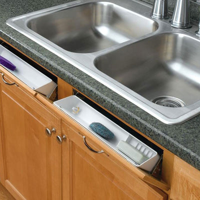 Rev-A-Shelf 6572-11-11-52 11" Kitchen Sink Front Tip-Out Trays, White (2 Pack)