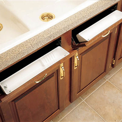 Rev-A-Shelf 6572-11-11-52 11" Kitchen Sink Front Tip-Out Trays, White (2 Pack)