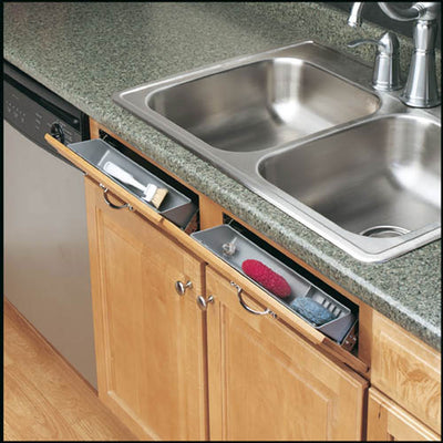 Rev-A-Shelf 6572-11-11-52 11" Kitchen Sink Front Tip-Out Trays, White (2 Pack)