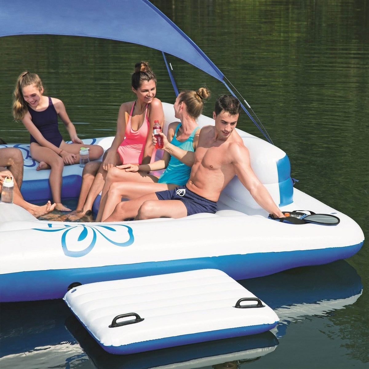 Bestway CoolerZ Tropical Breeze Large Floating Island Lounge (Missing Canopy)