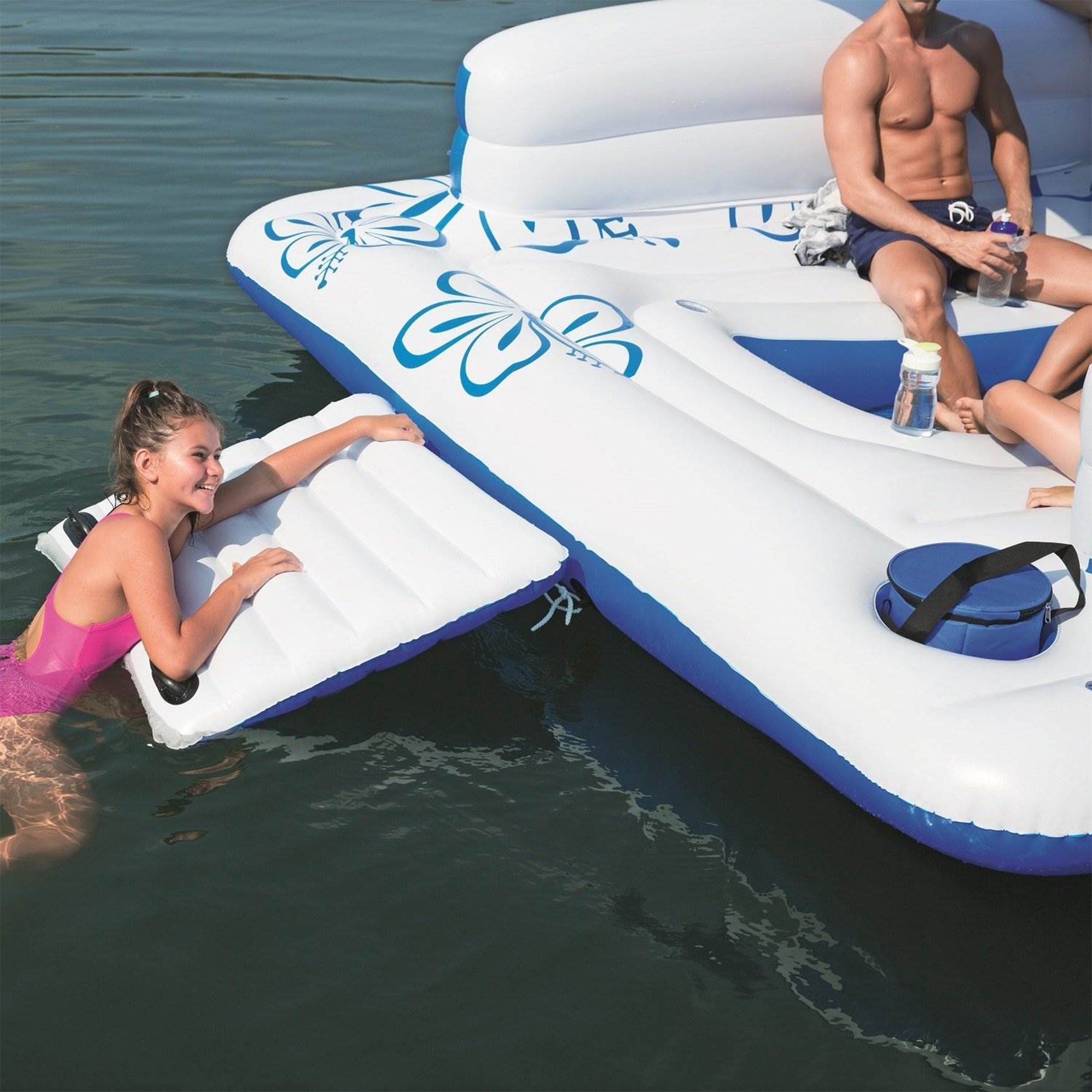 Bestway CoolerZ Tropical Breeze Large Floating Island Lounge (Missing Canopy)