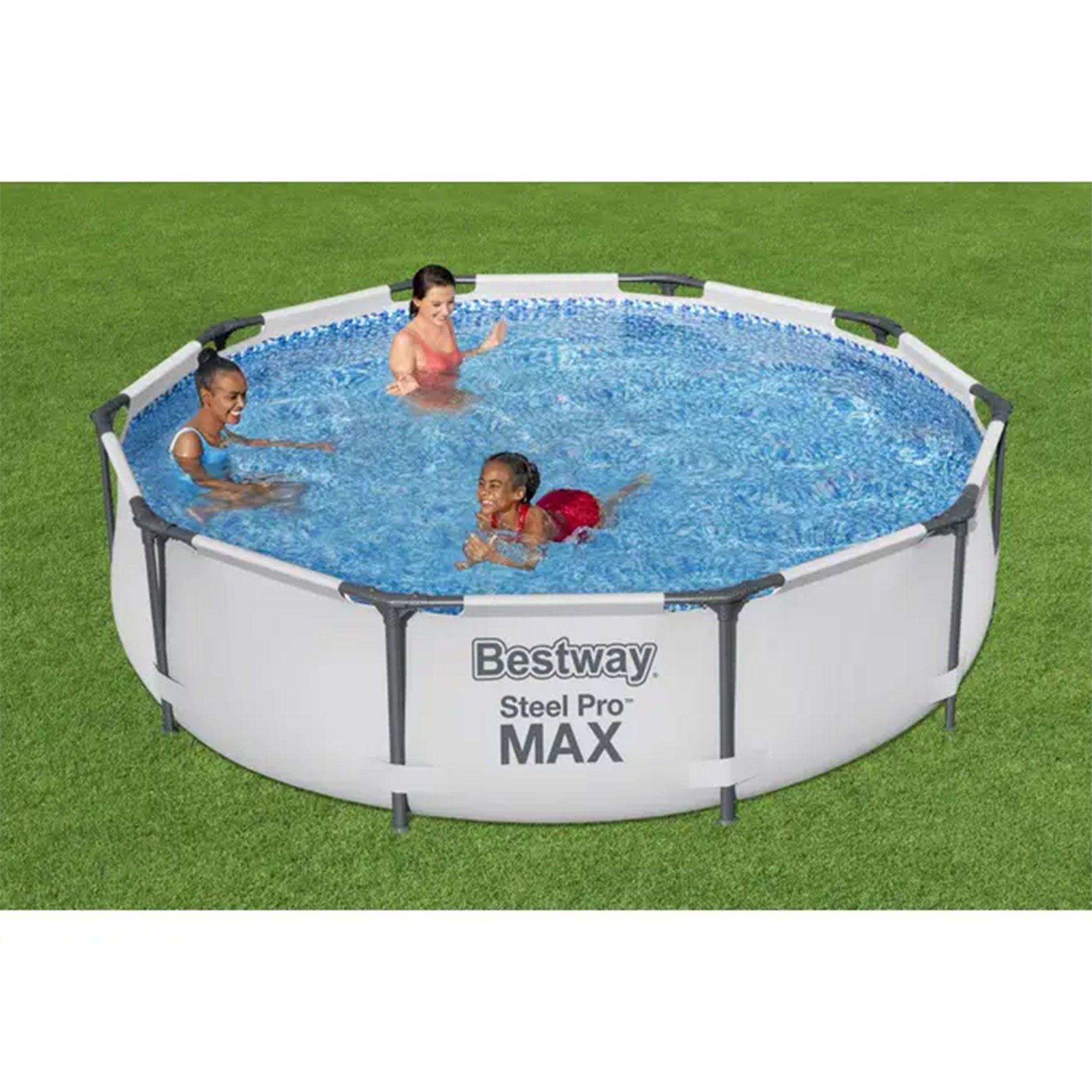 Bestway Steel Pro MAX 10'x30" Round Above Ground Outdoor Pool with Pump, 2 Pack - VMInnovations