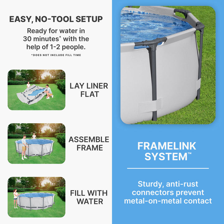 Bestway Steel ProMAX 10'x30" Above Ground Outdoor Swimming Pool w/Pump(Open Box)