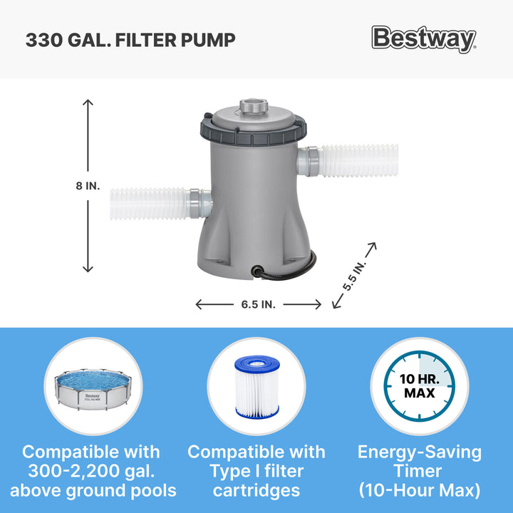 Bestway Steel Pro MAX 10'x30" Above Ground Outdoor Swimming Pool with Pump(Used)