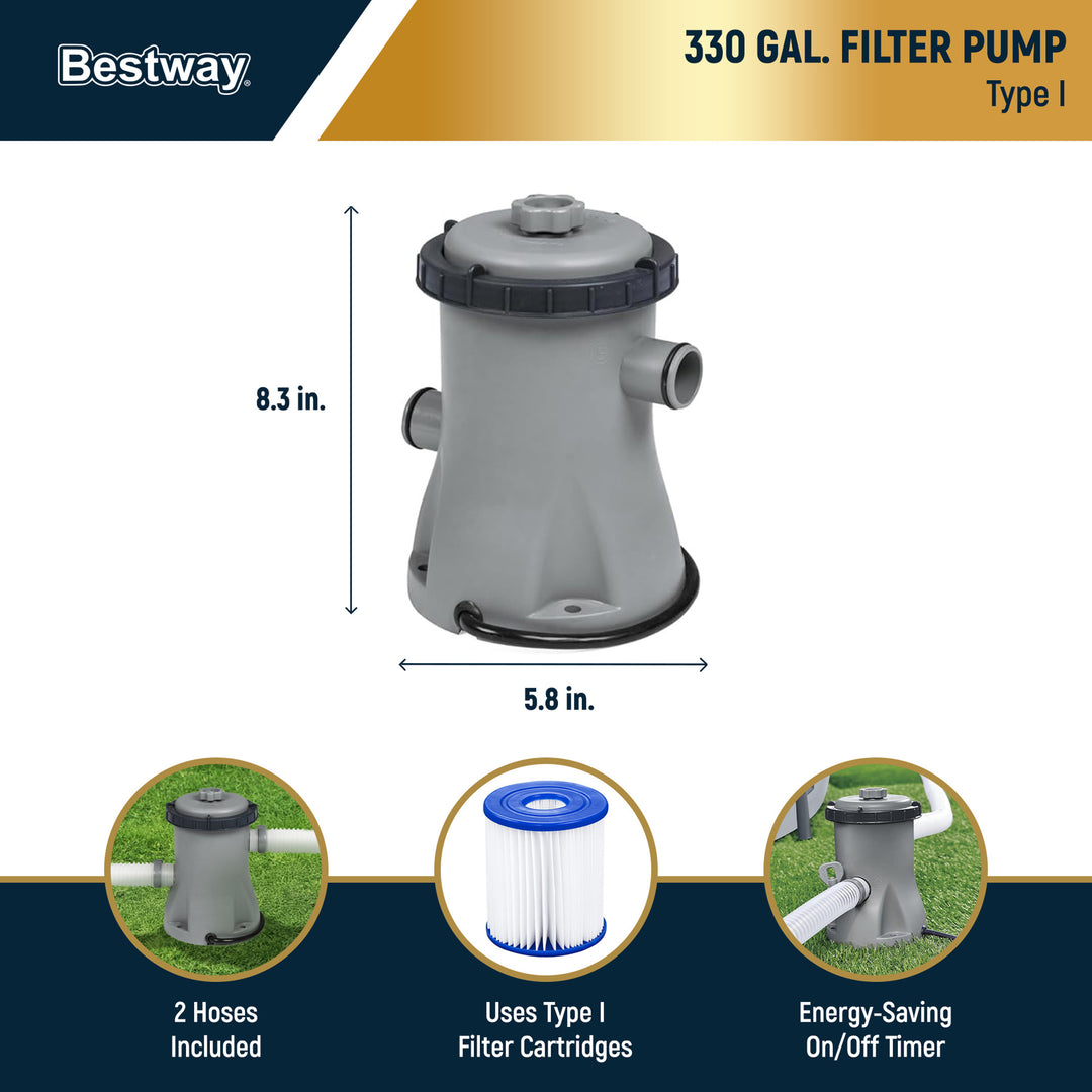 Bestway Steel Pro MAX 10'x30" Round Above Ground Outdoor Swimming Pool with Pump - VMInnovations