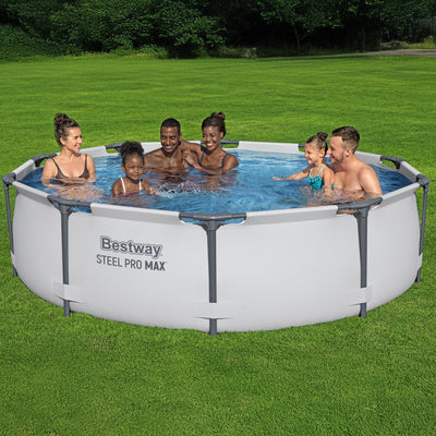 Bestway Steel Pro MAX 10'x30" Above Ground Outdoor Swimming Pool with Pump(Used)
