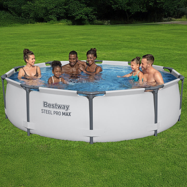 Bestway Steel ProMAX 10'x30" Above Ground Outdoor Swimming Pool w/Pump(Open Box)